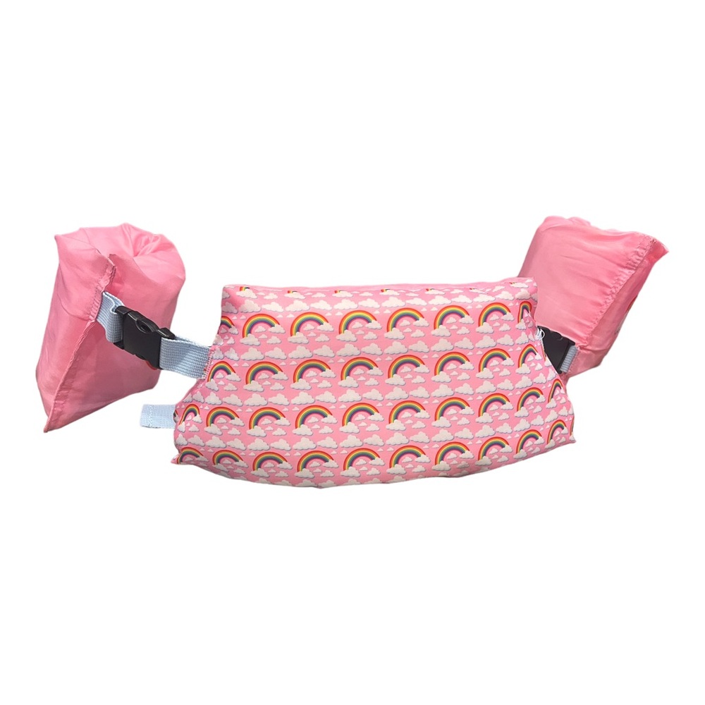 Puddle Jumper Kids Life Jacket Fits 33-55Lbs Rainbow Swim Float..